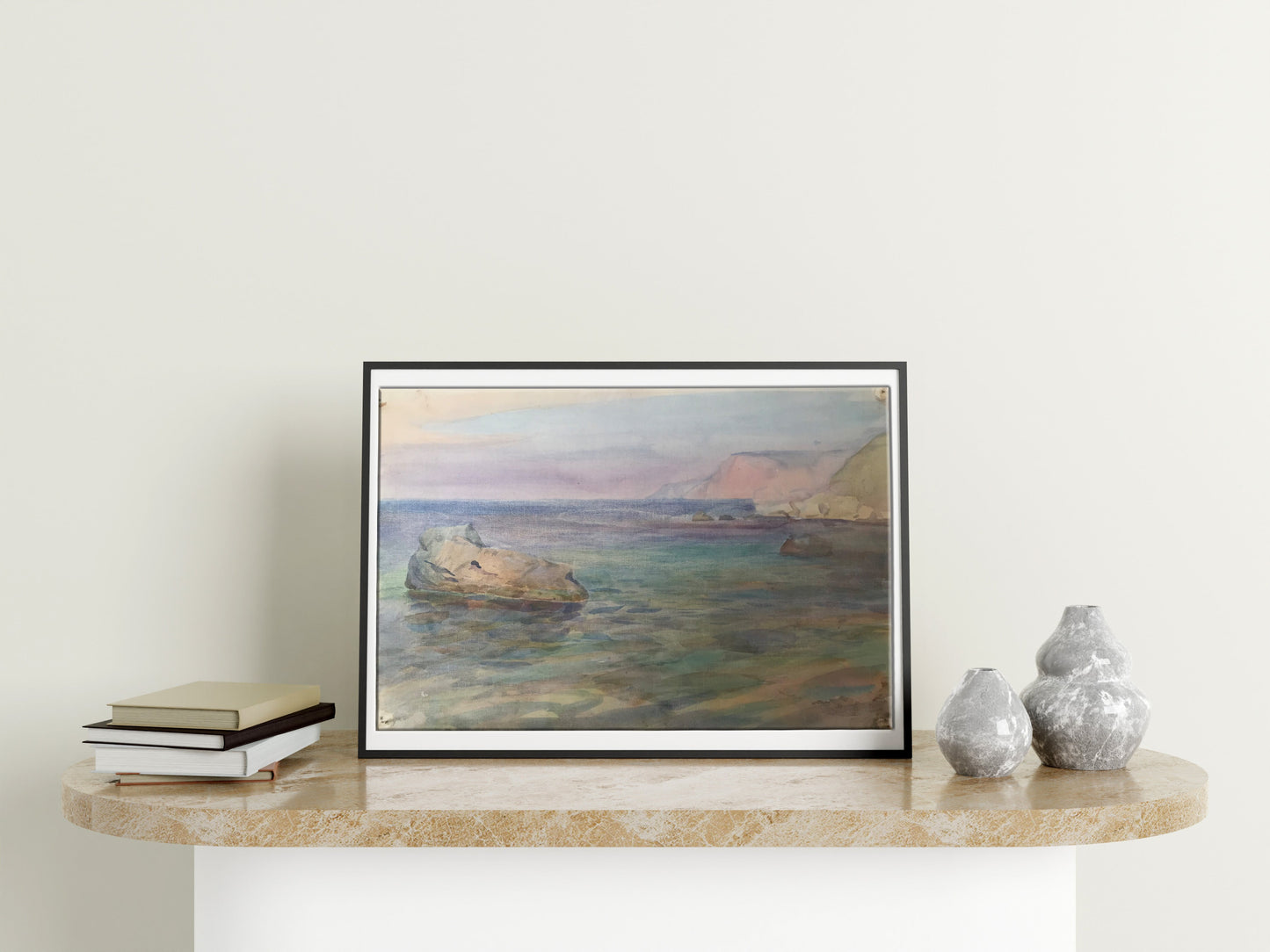 Watercolor painting Black Sea
