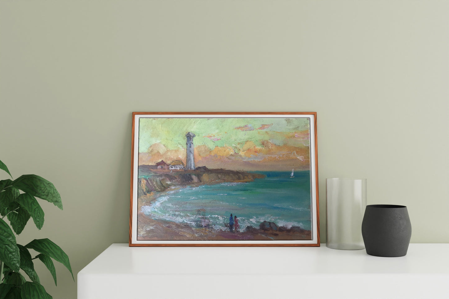 Oil painting lighthouse