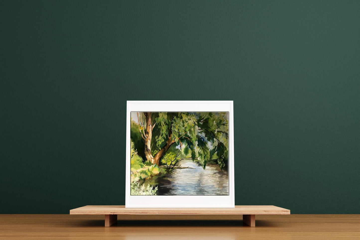 Oil painting City river Unknown artist