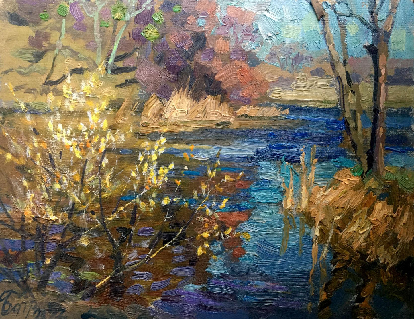 Oil painting March day Batrakov Vladimir Grigorievich