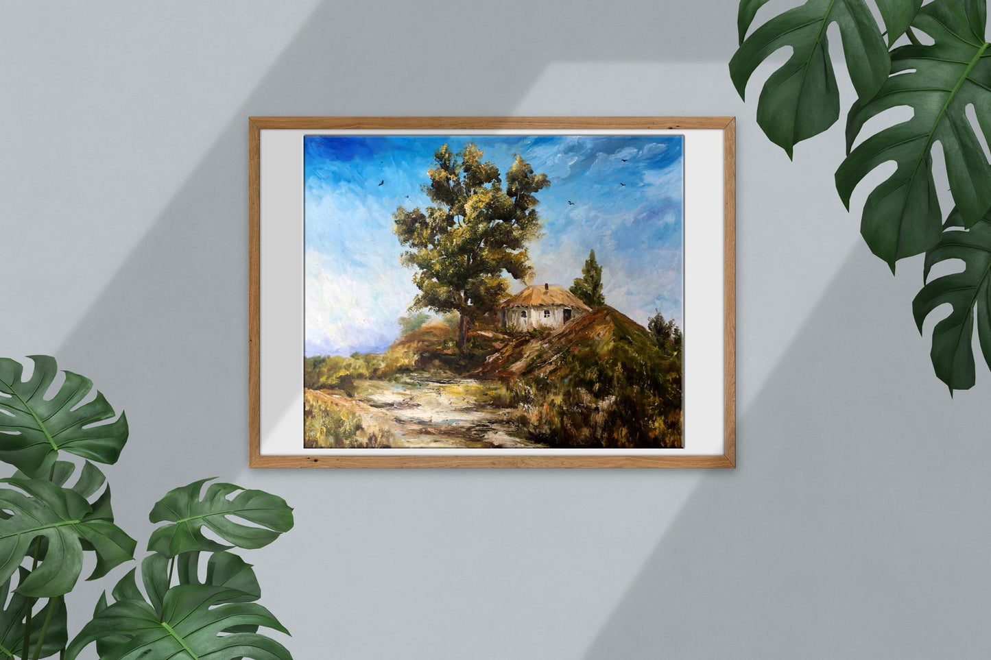 Oil painting A house in the mountains Unknown artist