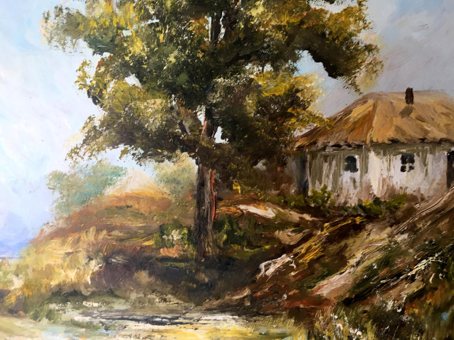 Oil painting A house in the mountains Unknown artist