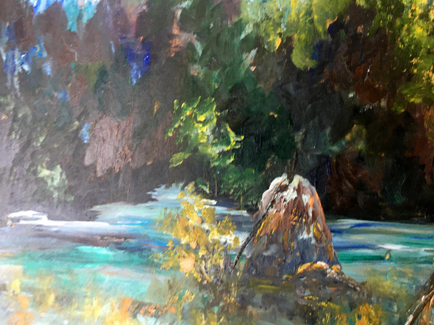 Oil painting Haystacks and forest Unknown artist
