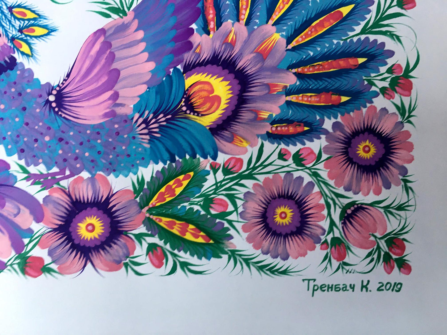 Acrylic painting Lovely bird Trenbach K.