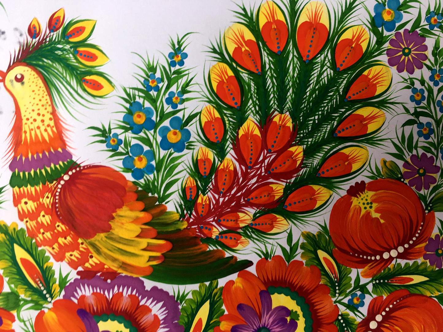 Acrylic painting Peacock Trenbach K.