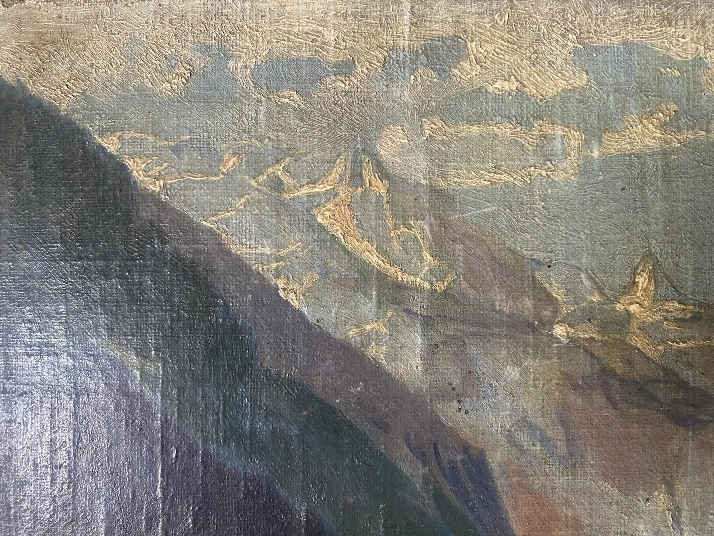 Oil painting Mountain river Albert Jean Adolphe
