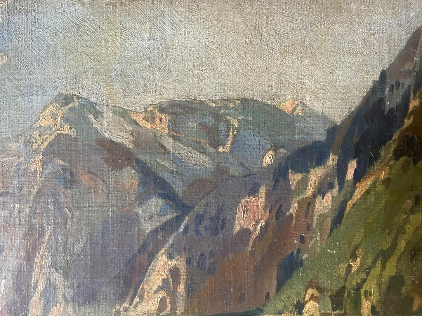 Oil painting Mountain river Albert Jean Adolphe