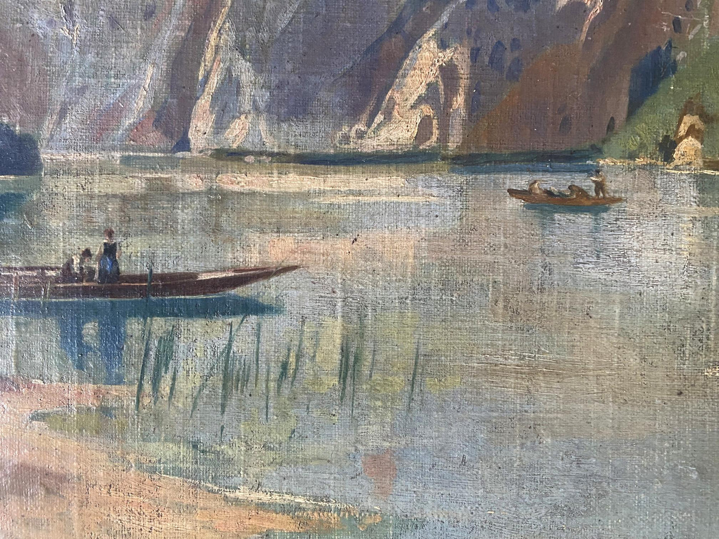 Oil painting Mountain river Albert Jean Adolphe
