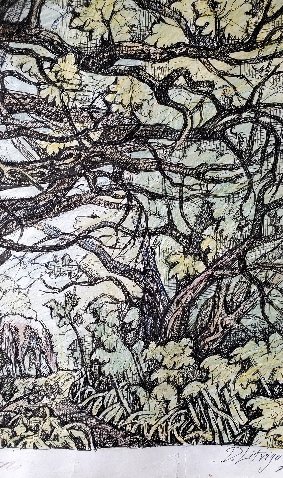 The colored pencil painting by Daniil Olegovich Litvinov showcases currants