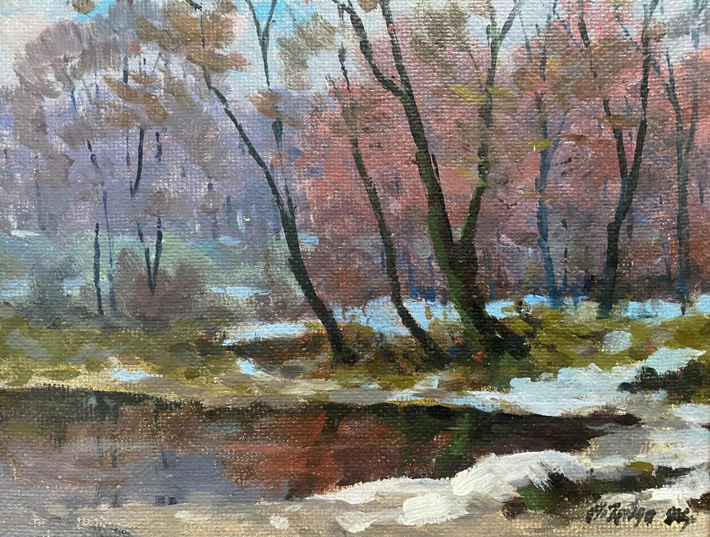 Oil painting Winter's end Gabda Vasily Georgievich
