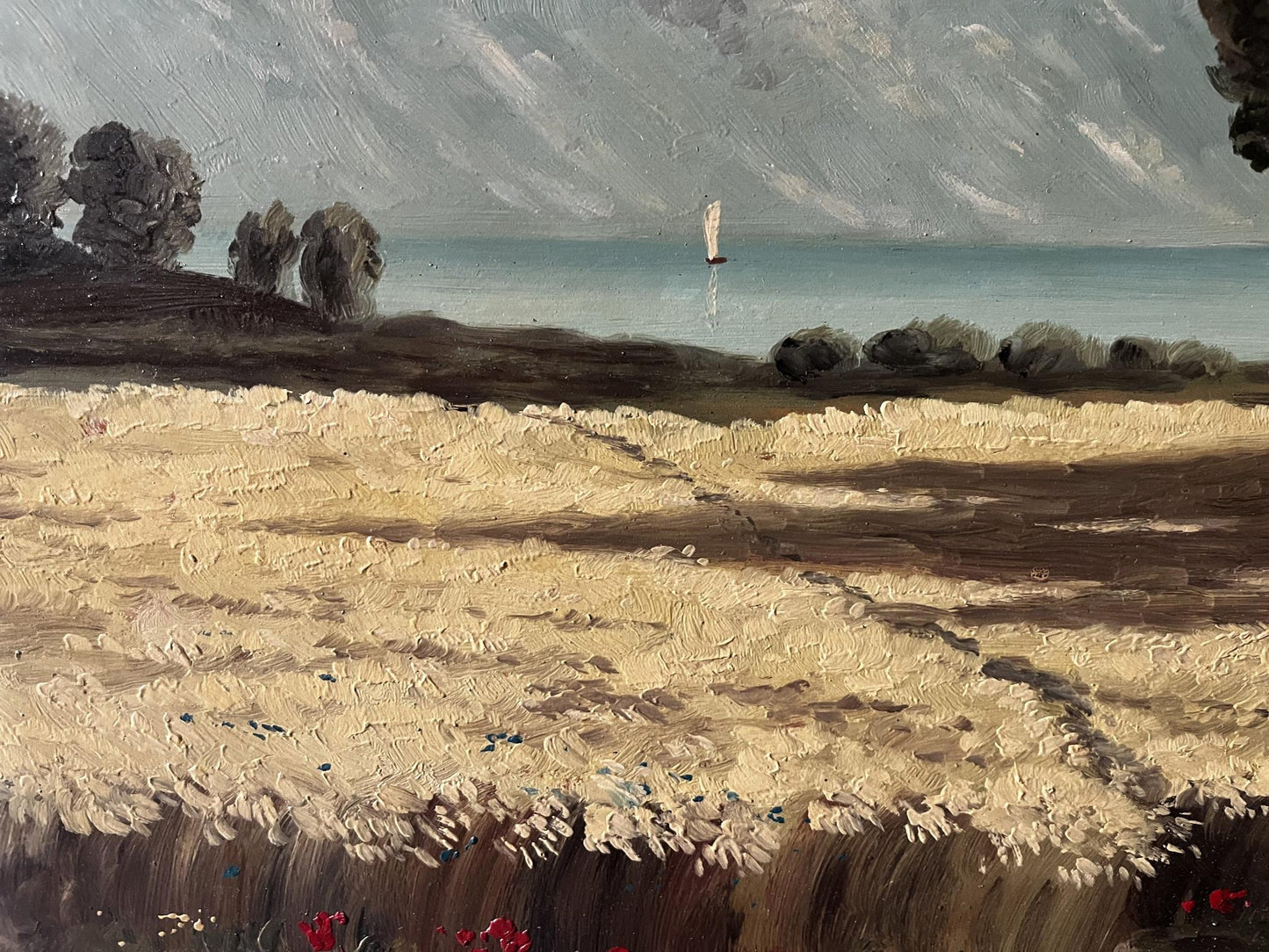 Oil painting Wheat field European artist