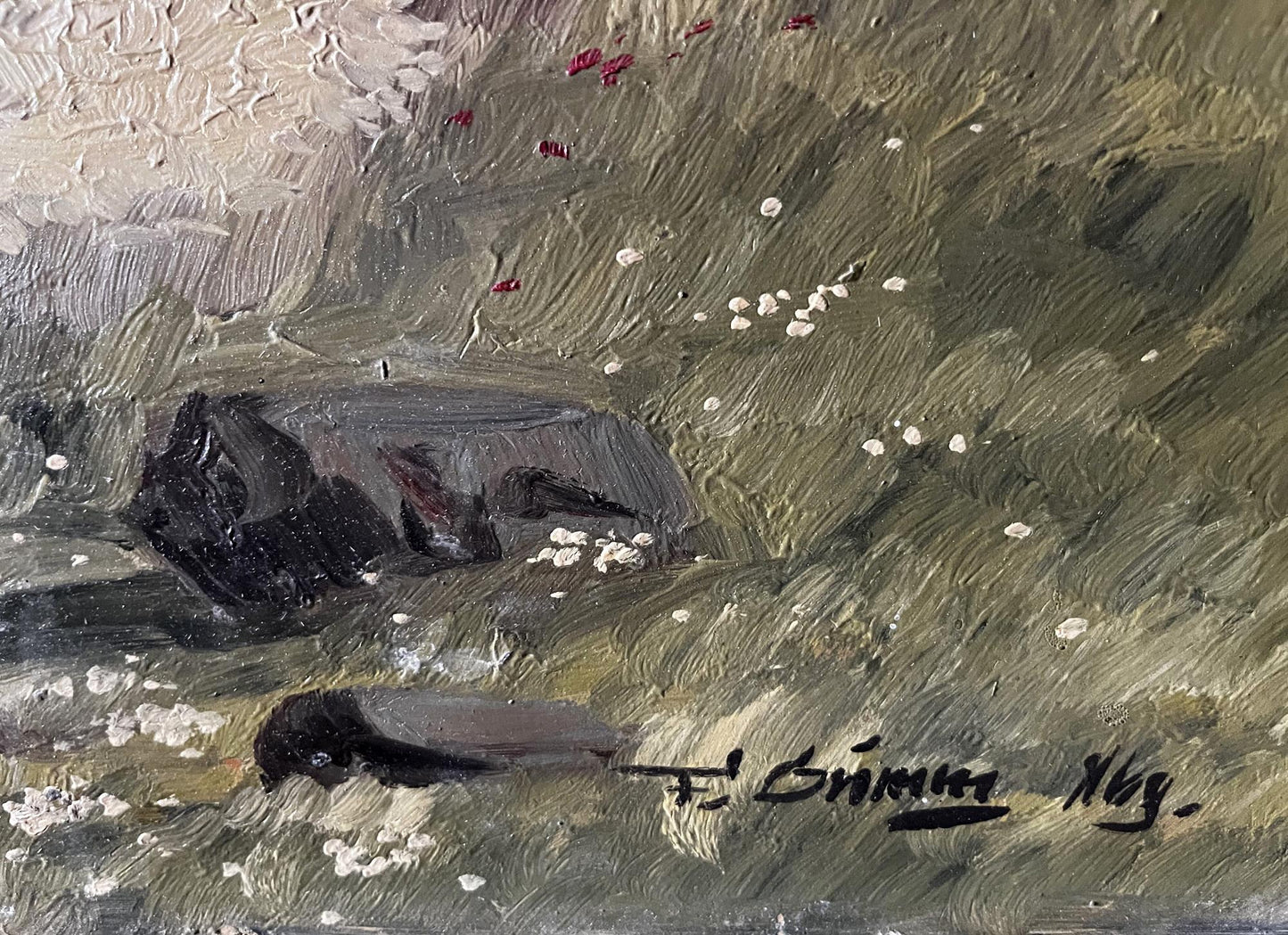 Oil painting Wheat field European artist