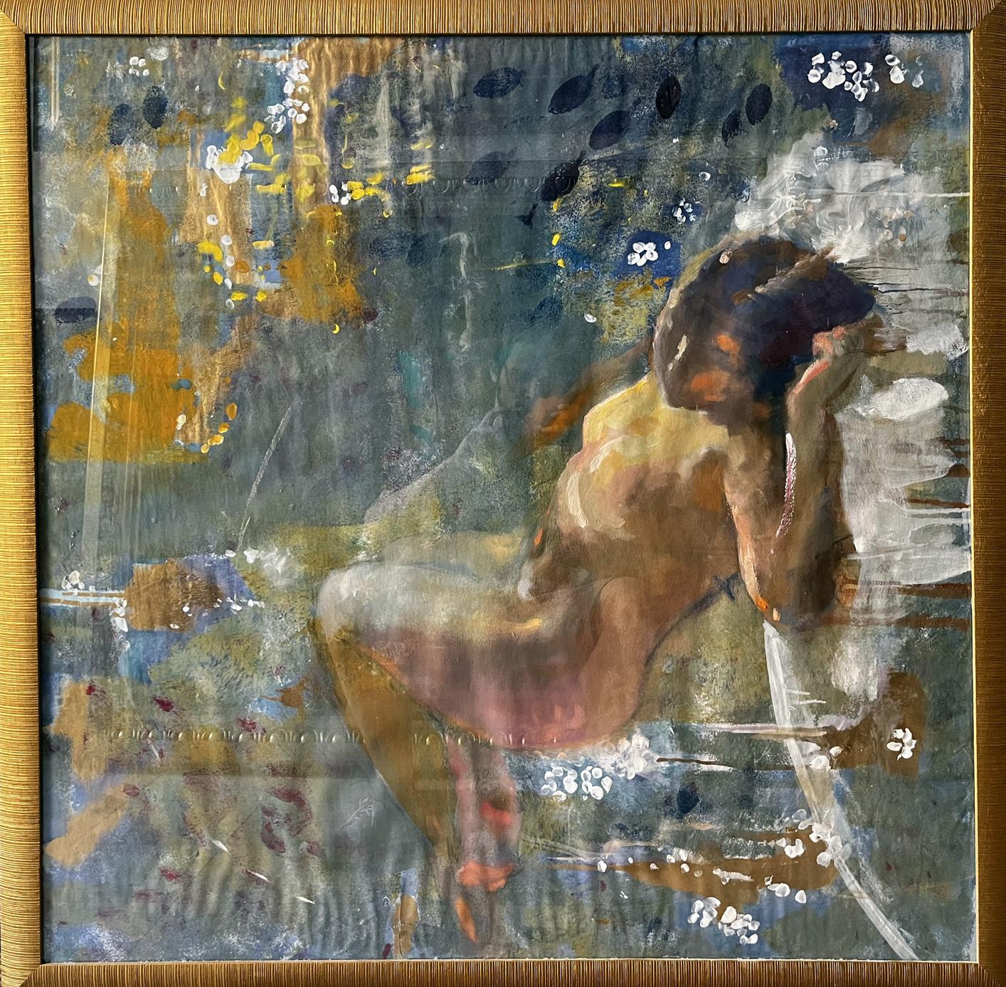 Mixed painting Portrait of a sleeping girl Unknown artist