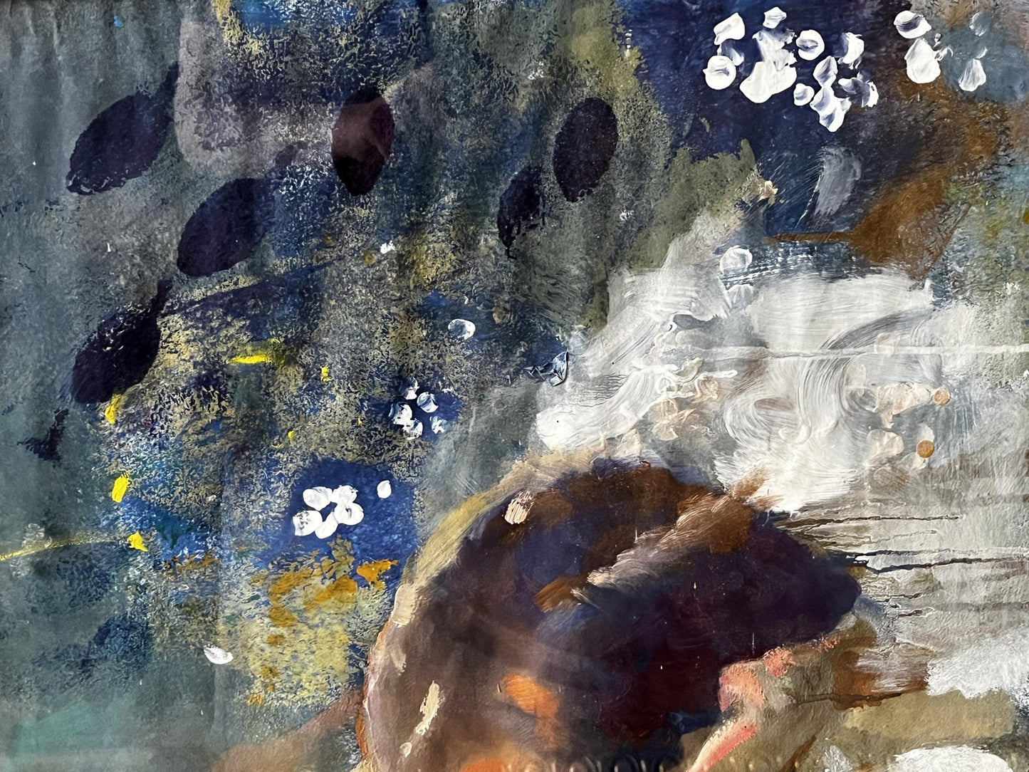 Mixed painting Portrait of a sleeping girl Unknown artist