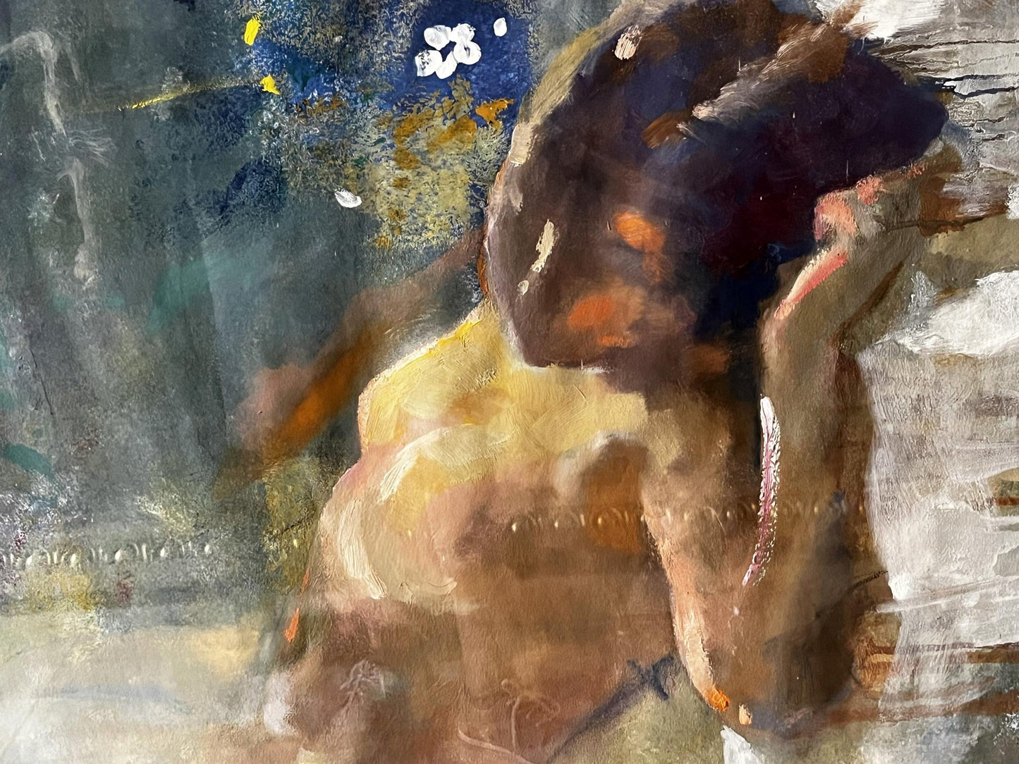 Mixed painting Portrait of a sleeping girl Unknown artist