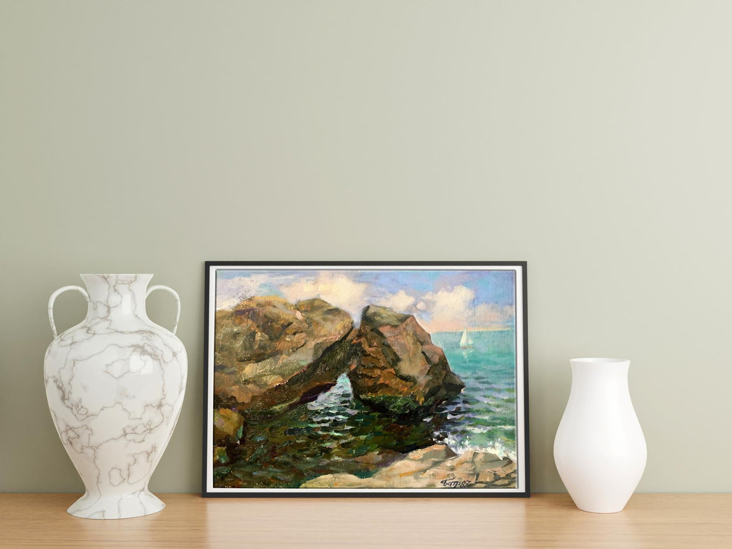 Oil painting Among the rocks Batrakov Vladimir Grigorievich
