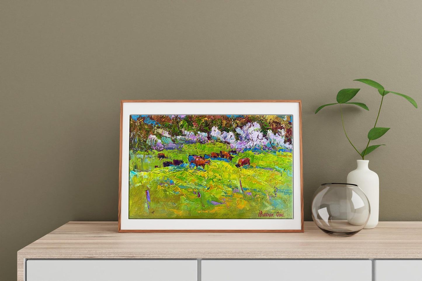 Oil painting Thorns are blooming Oksana Kalenyuk Nature Landscape
