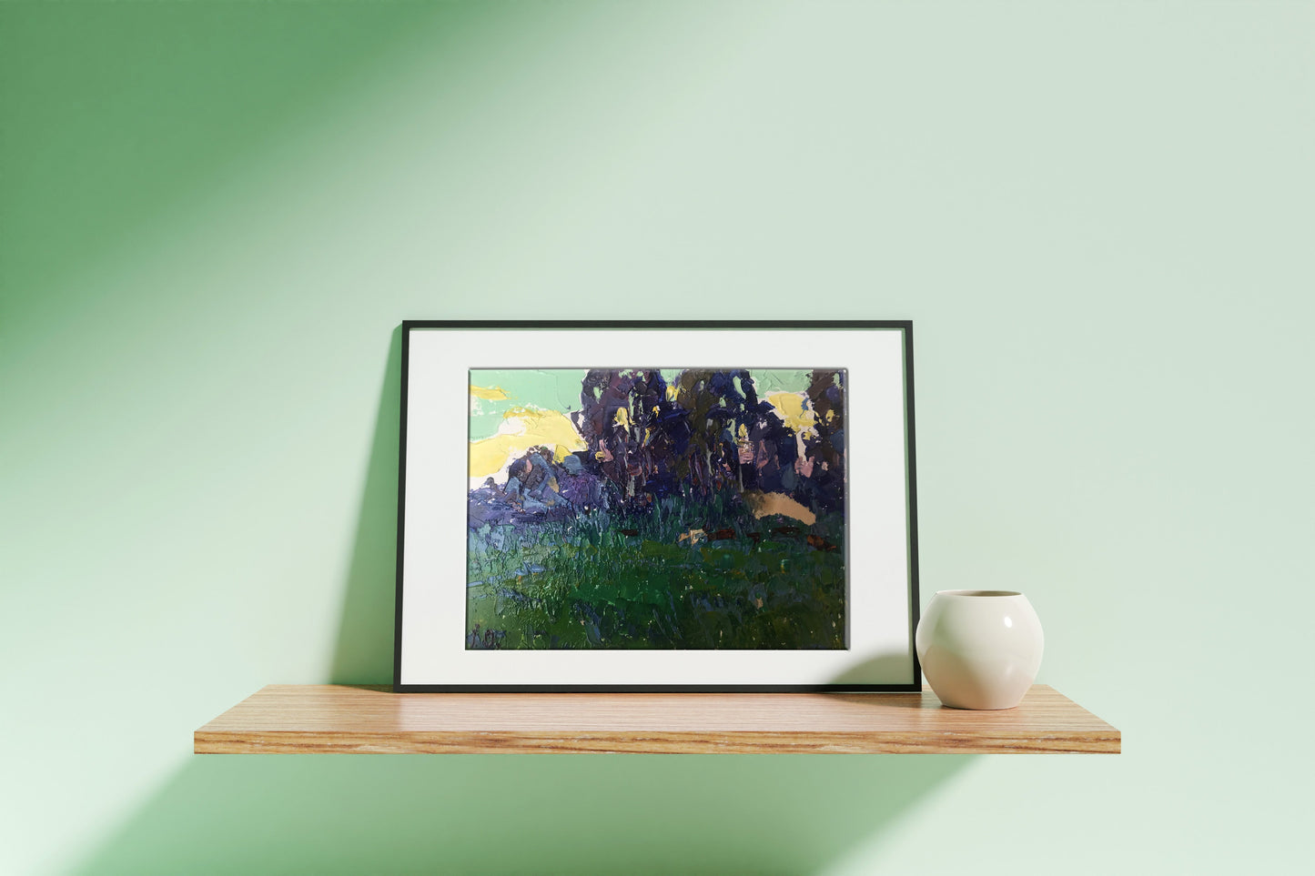 Oil painting Grass in the field