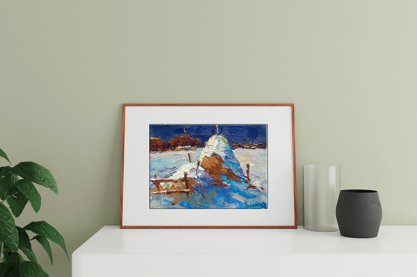 Oil painting winter