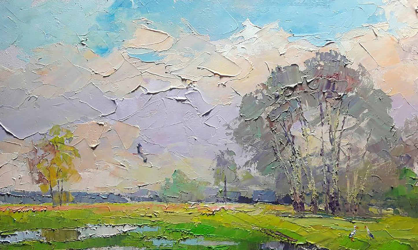 Oil painting Storks Serdyuk Boris Petrovich