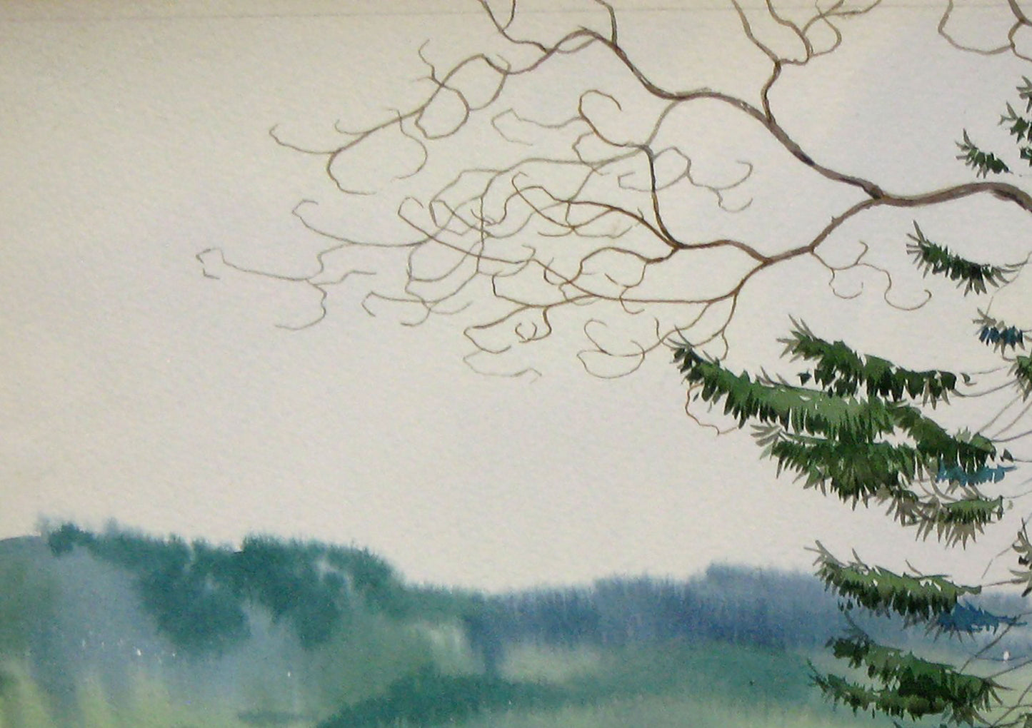 Watercolor painting Nature Landscape Savenets Valery