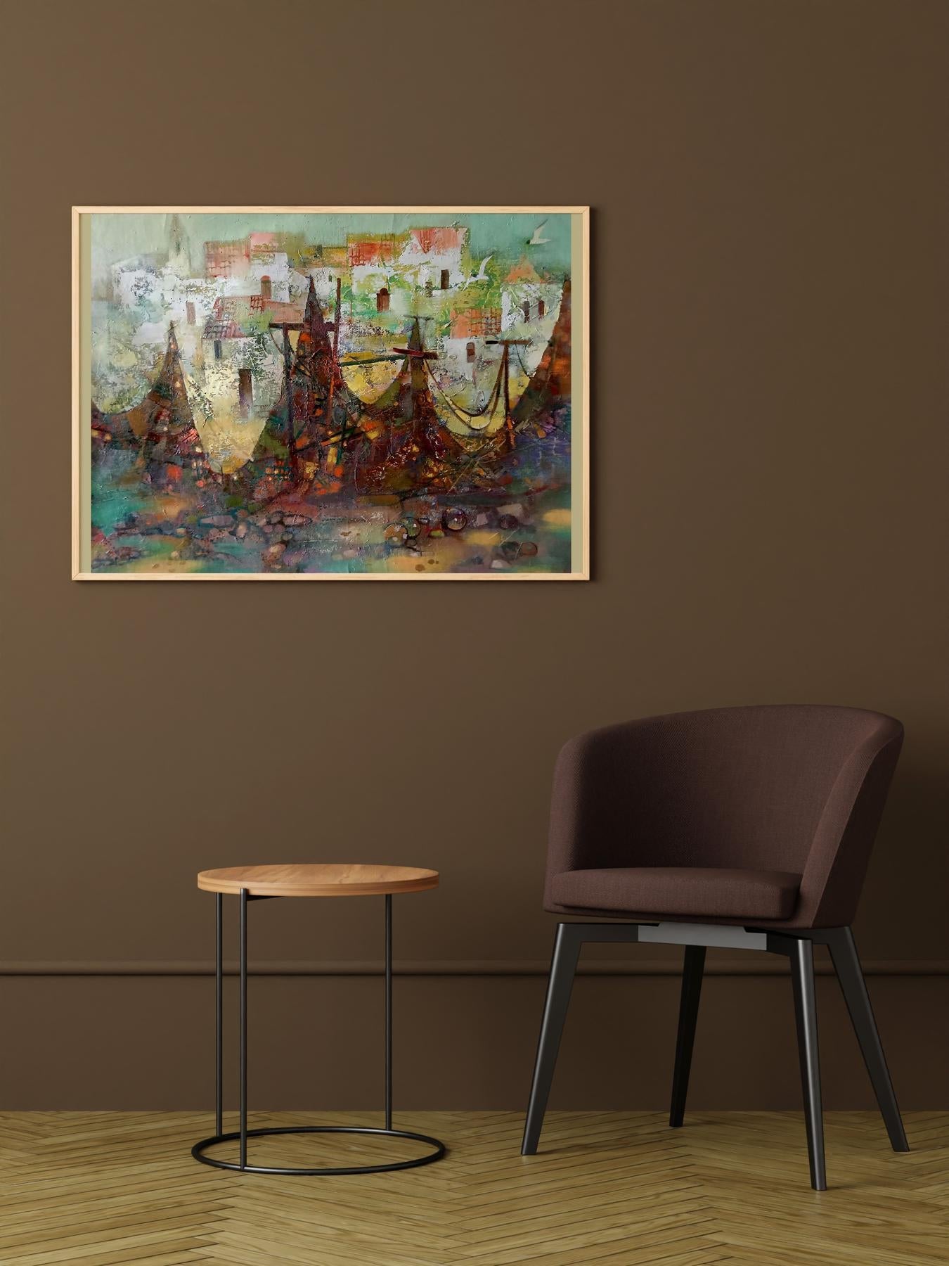 Oil painting Fishing nets