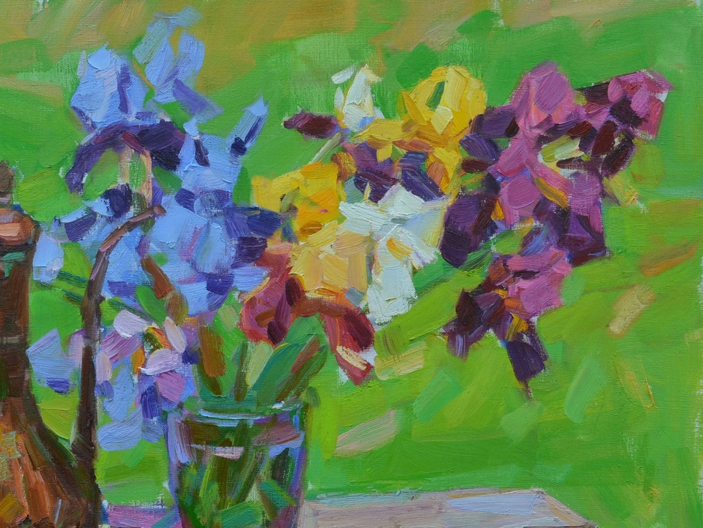 Oil painting Cumgan and phlox still life Pereta Vyacheslav