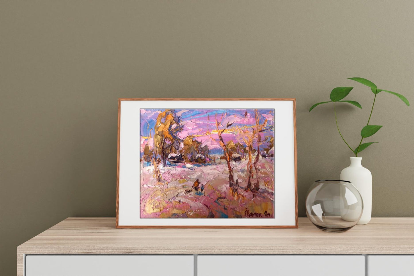 Oil painting winter