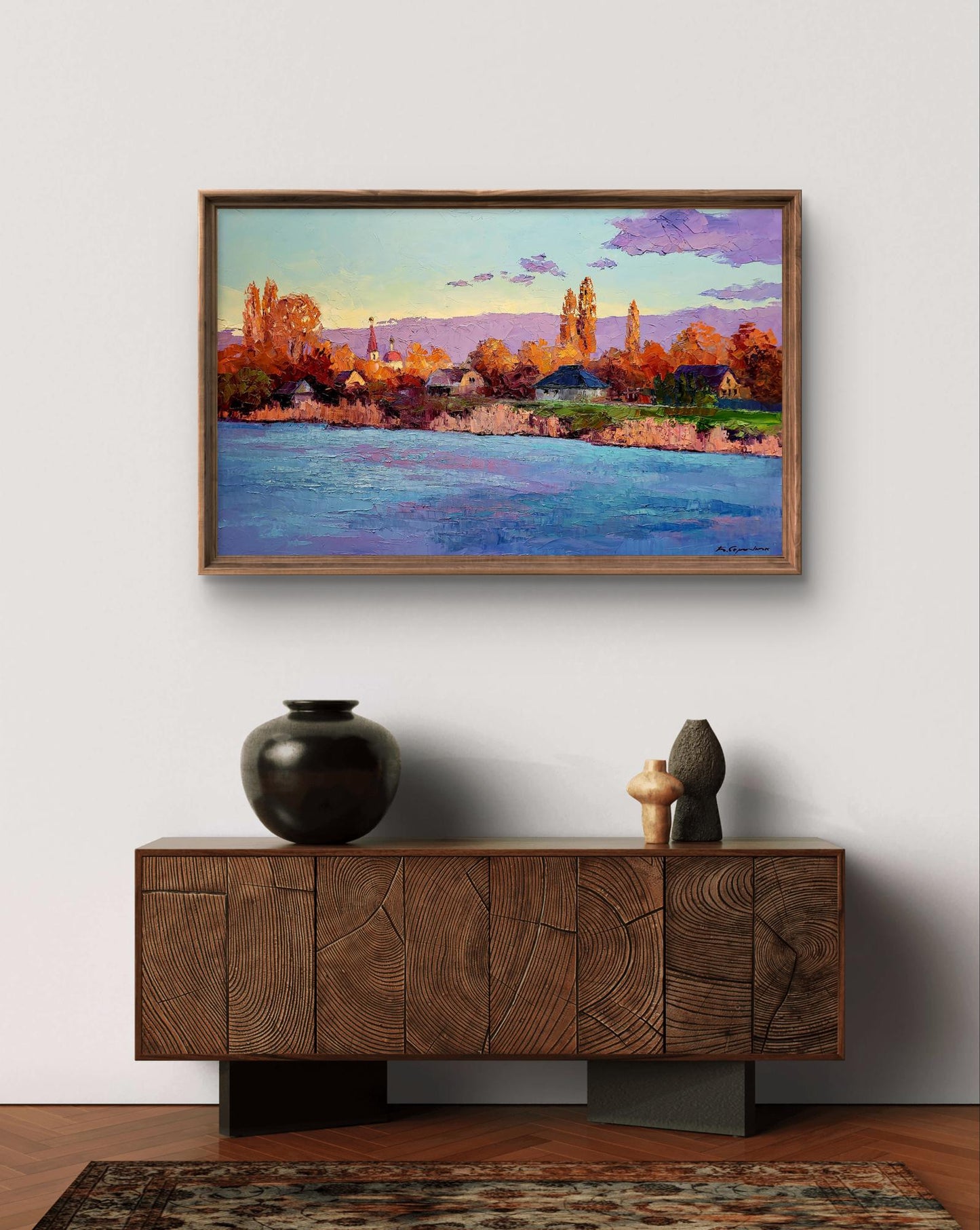 Oil painting Behind the river Boris Serdyuk