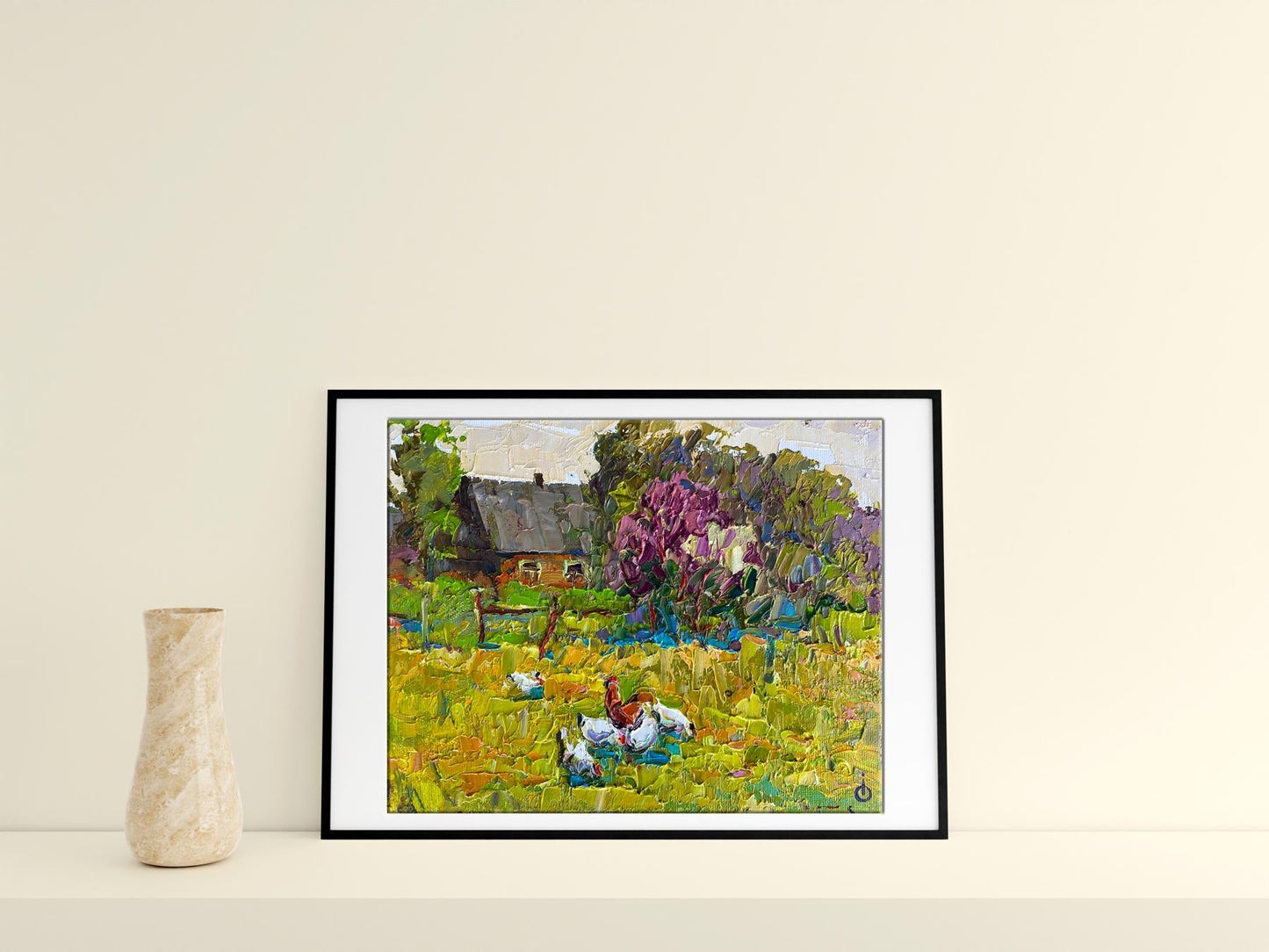 Oil painting Sunny hot day Oksana Kalenyuk Rural landscape