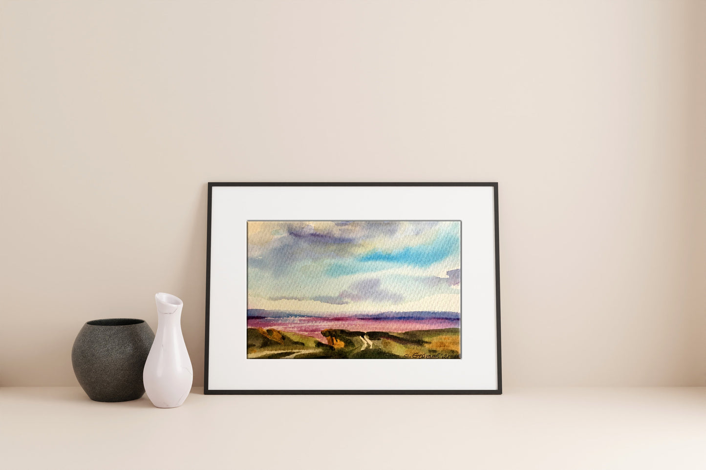 Watercolor painting Rocks Svetlana Gramm