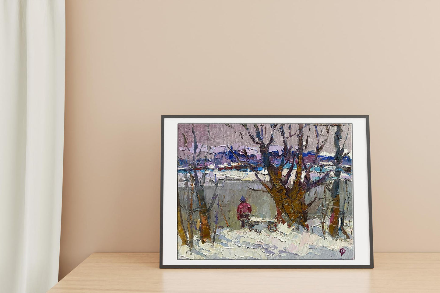 Oil painting River Landscape