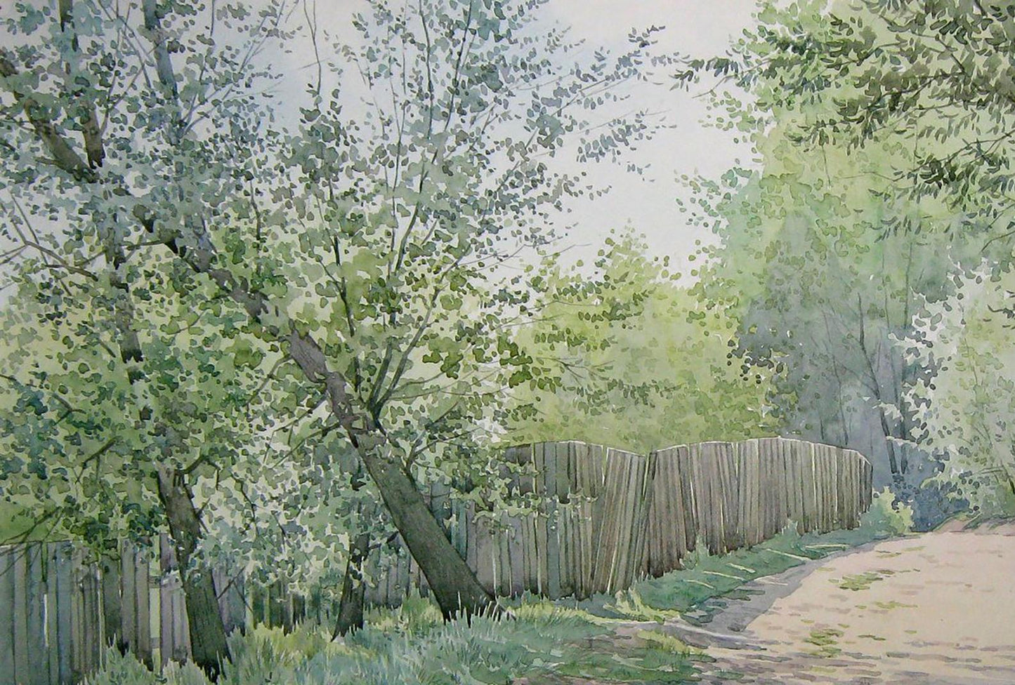 Watercolor painting Nature Landscape Savenets Valery