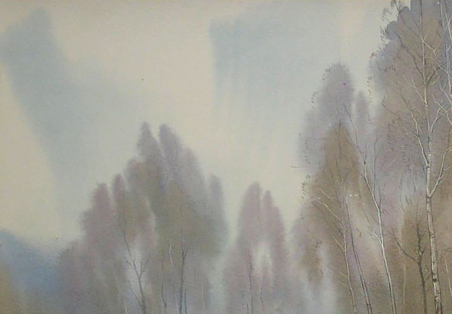 Watercolor painting April Nature Landscape Valery Savenets