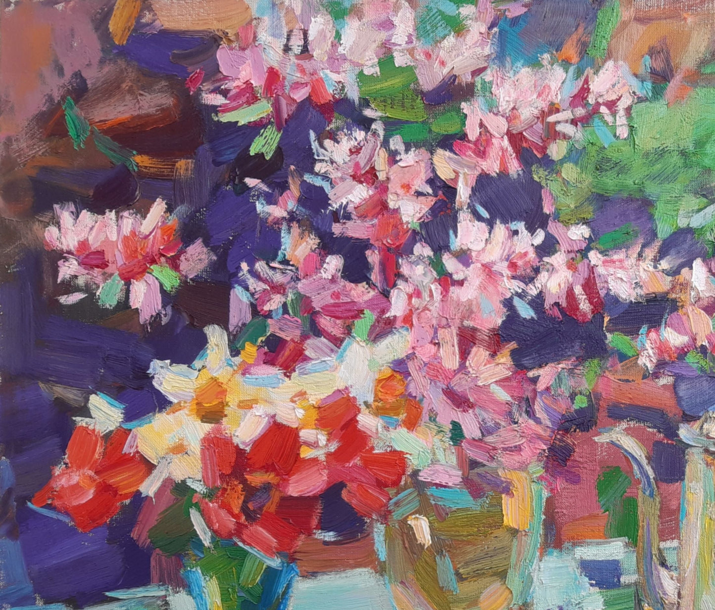 Oli painting Spring Flowers still life Pereta Vyacheslav