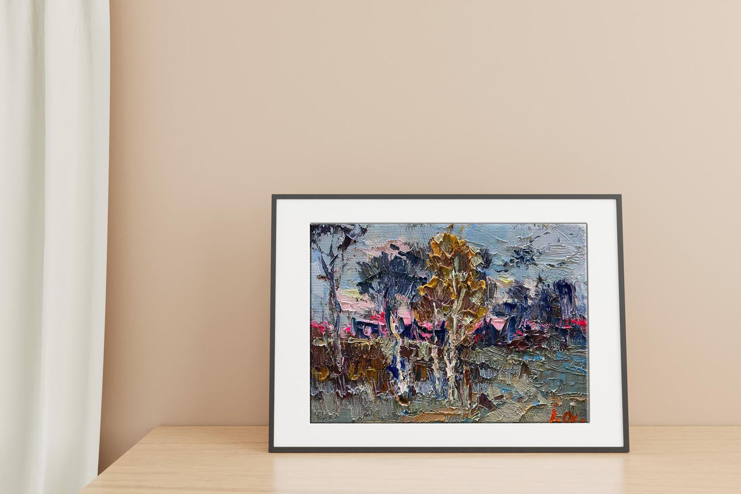 Oil Painting Nature Landscape Village
