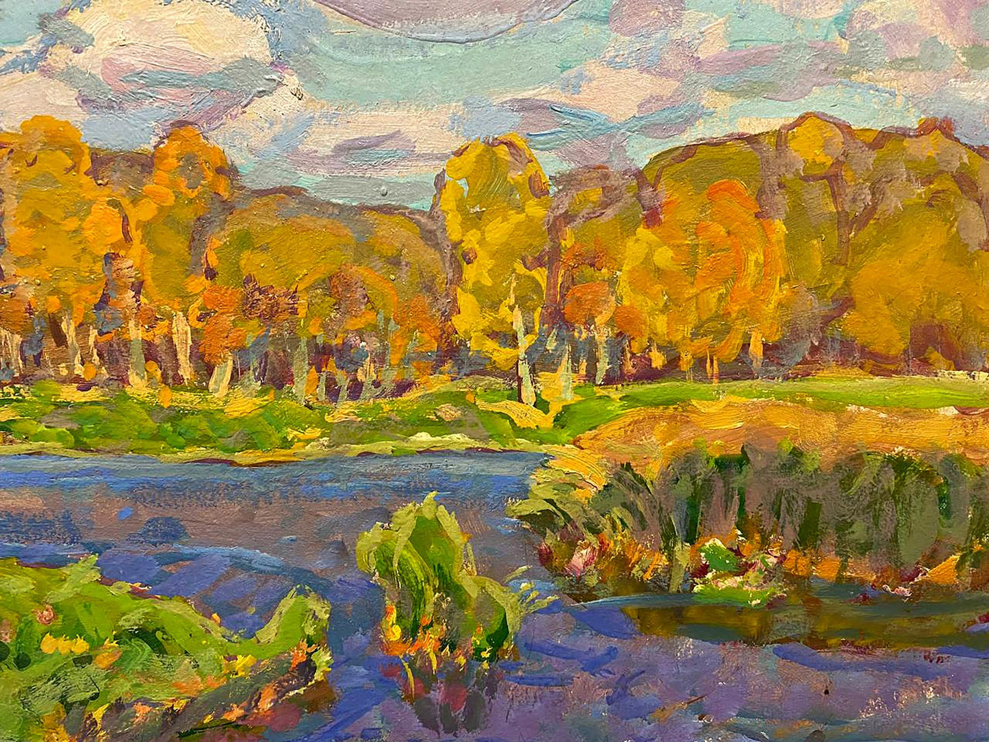 Oil painting Rest in the autumn forest Kolosovsky Georgy Sergeevich