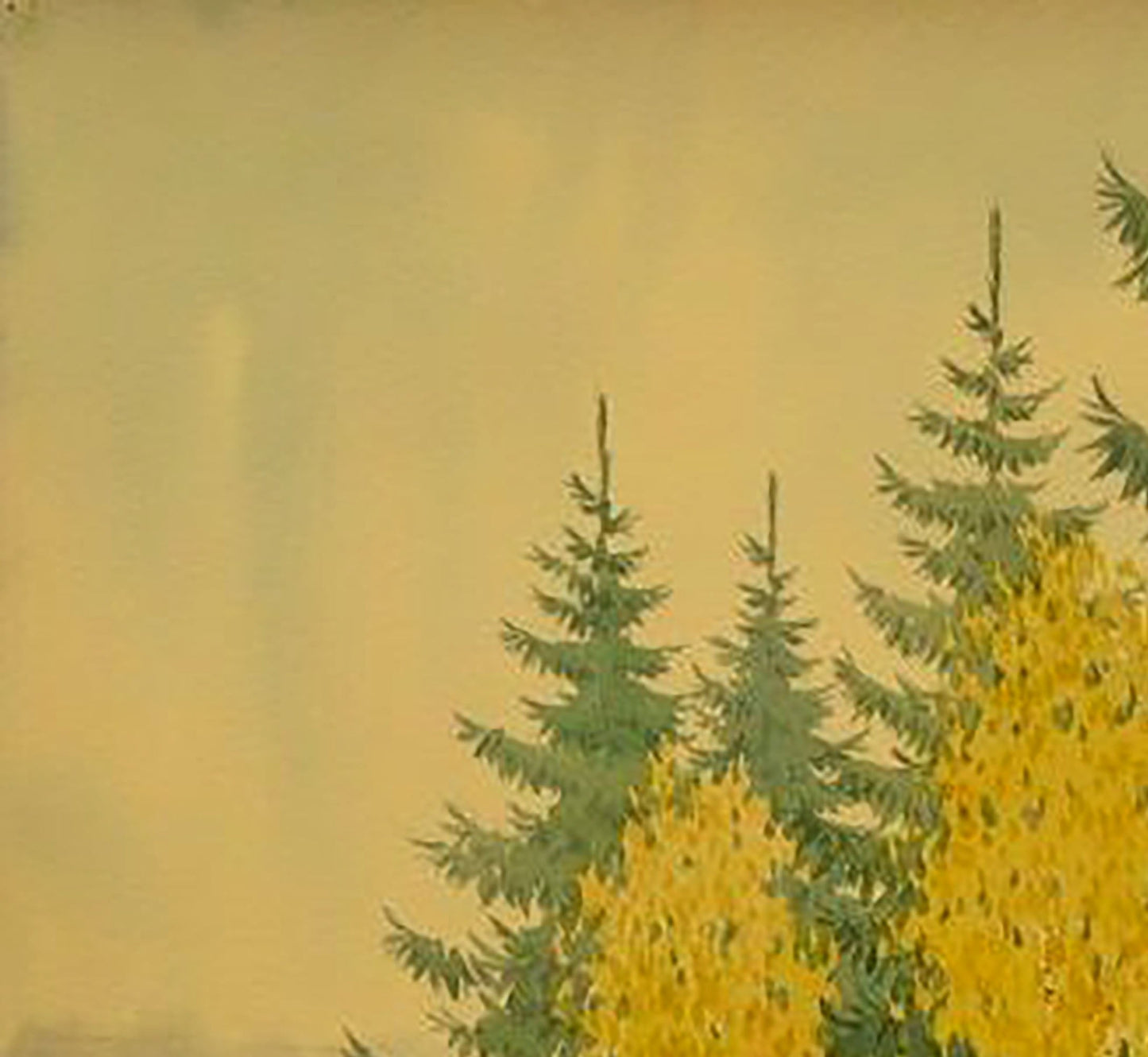 Watercolor painting Autumn Nature Landscape Valery Savenets