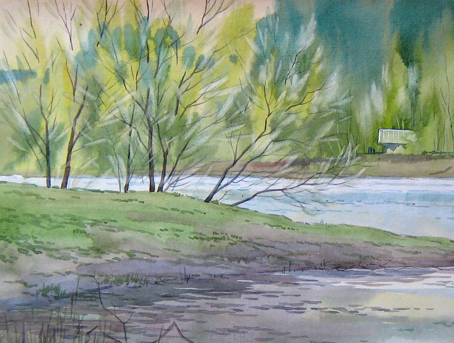 Valery Savenets captures a spring landscape in watercolor