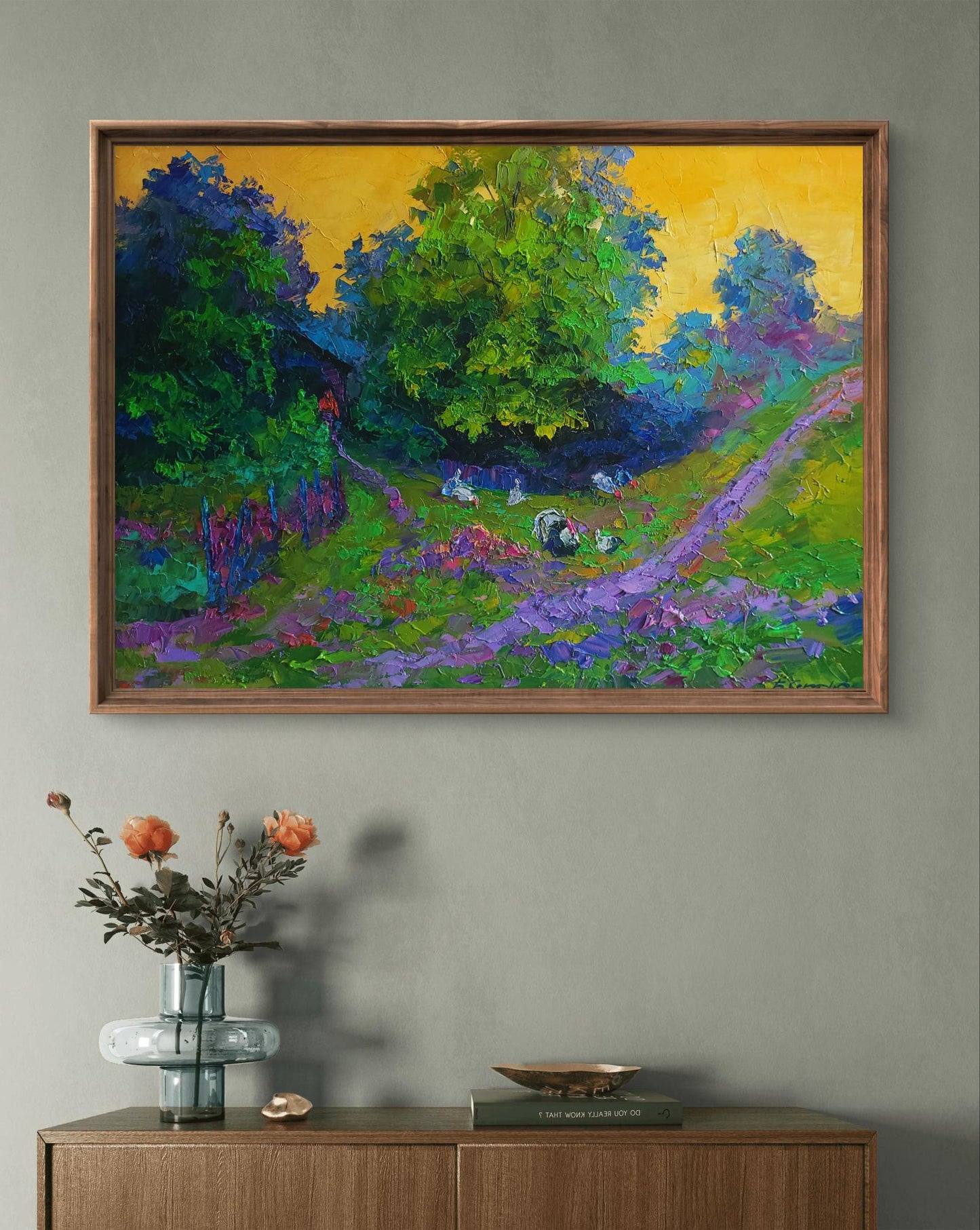 Oil painting Evening and yellow sunset Boris Serdyuk