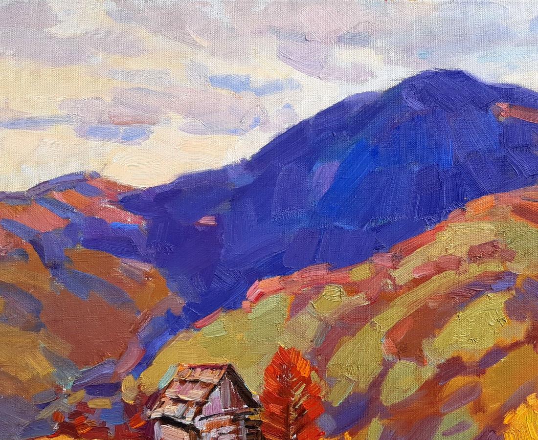 Oli painting Blue Mountain Landscape Pereta Vyacheslav