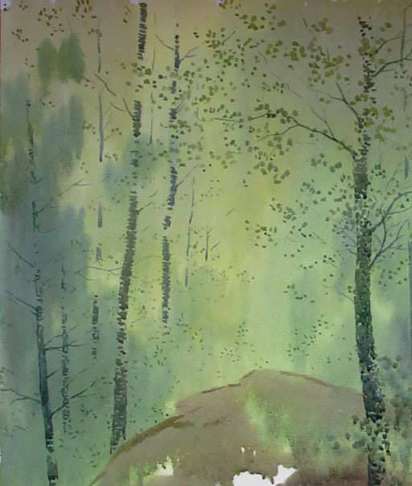 Watercolor painting May Nature Landscape Savenets Valery