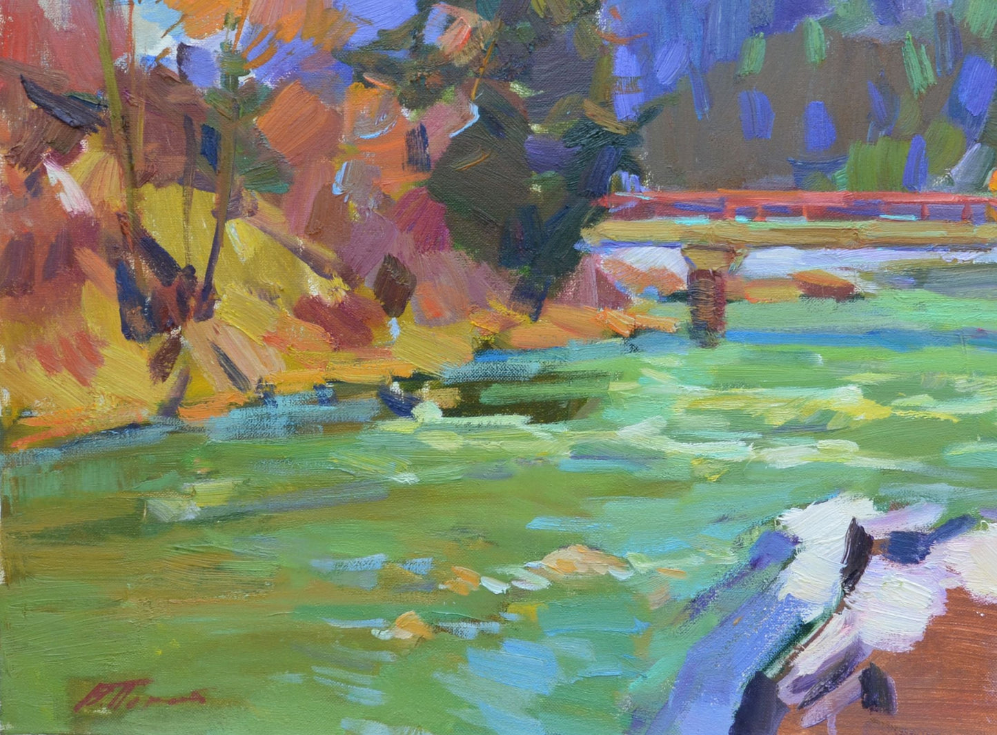 Oli painting March Nature Landscape Pereta Vyacheslav