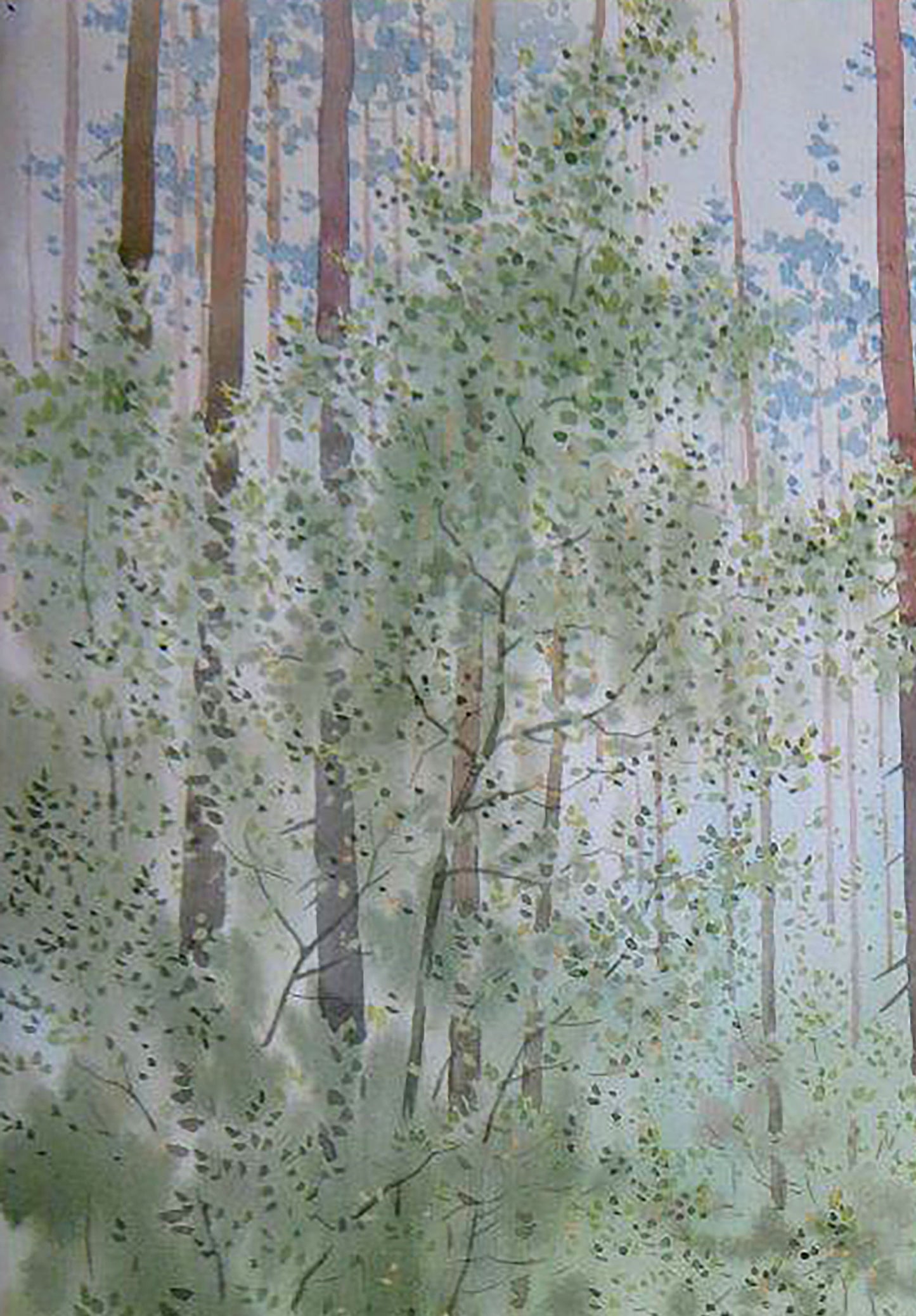 Watercolor painting Spring Etude Savenets Valery