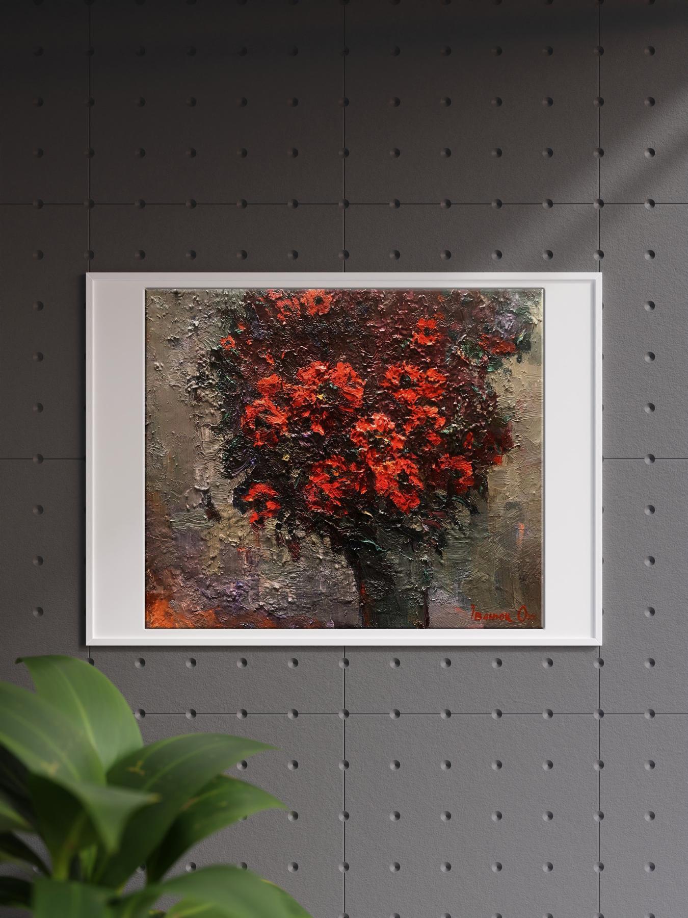 Oil painting poppies