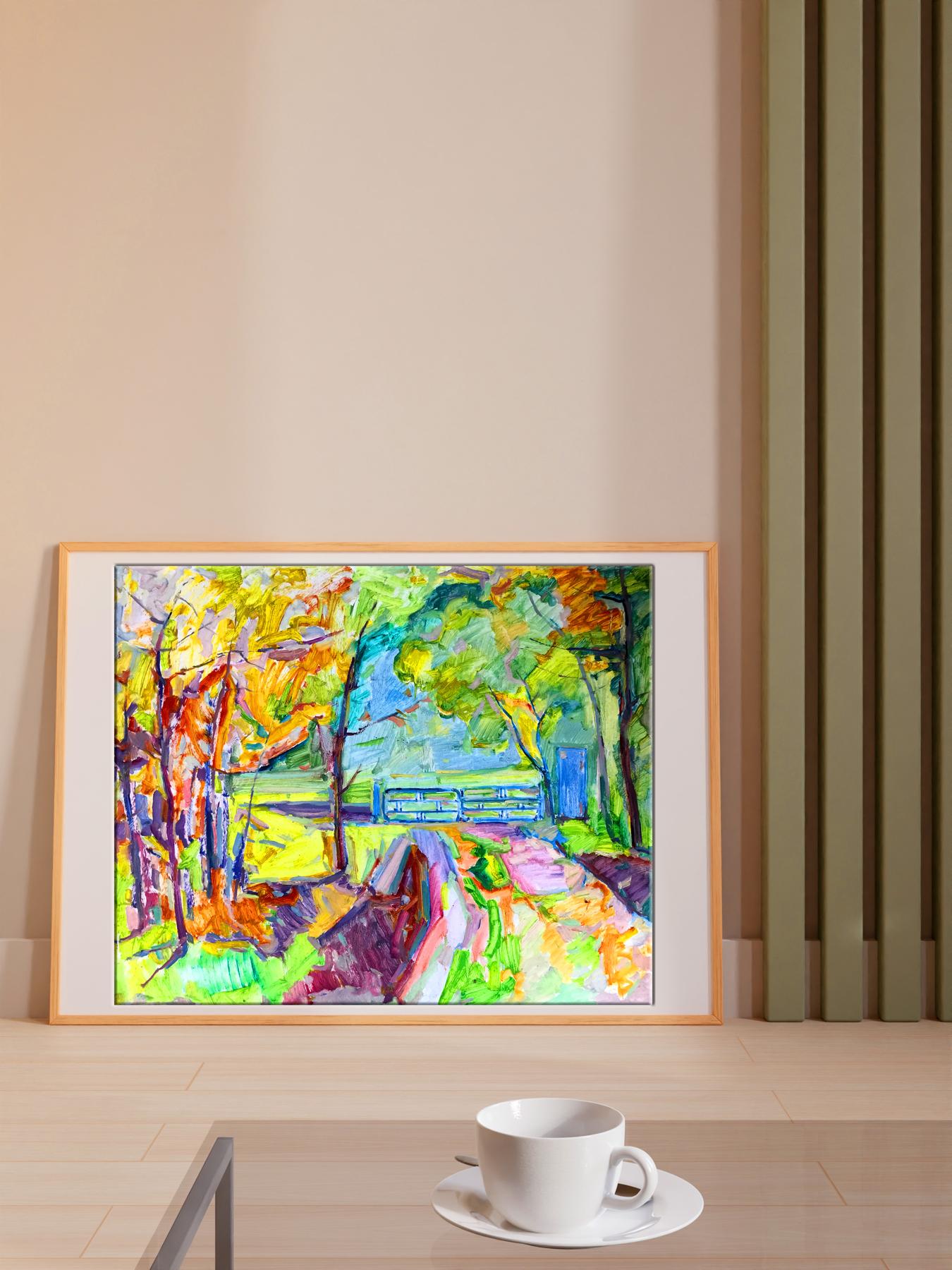 Oil painting town