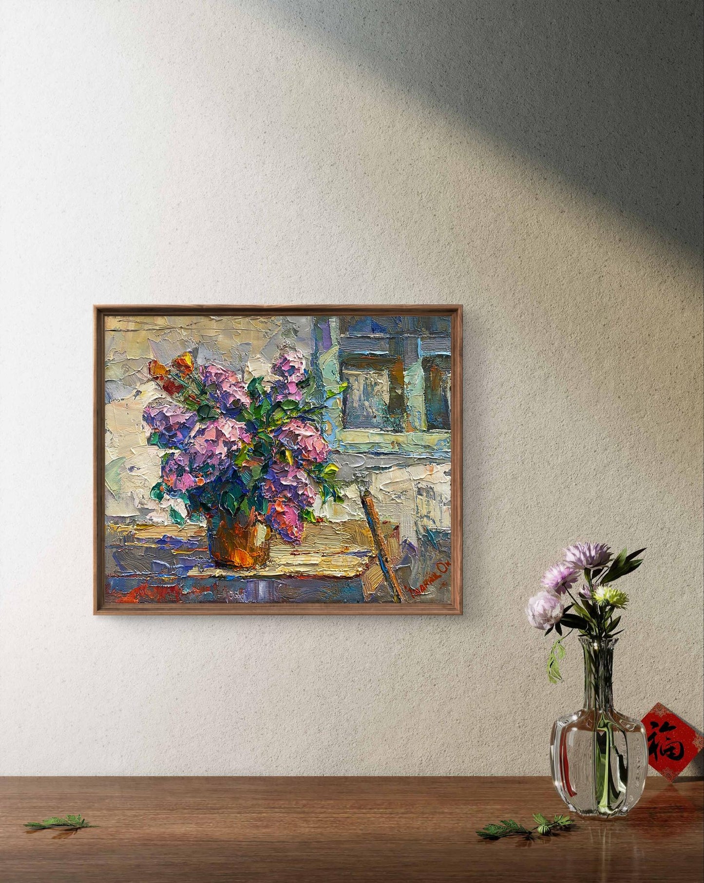 Oil painting Lilac Flowers still life Oksana Kalenyuk