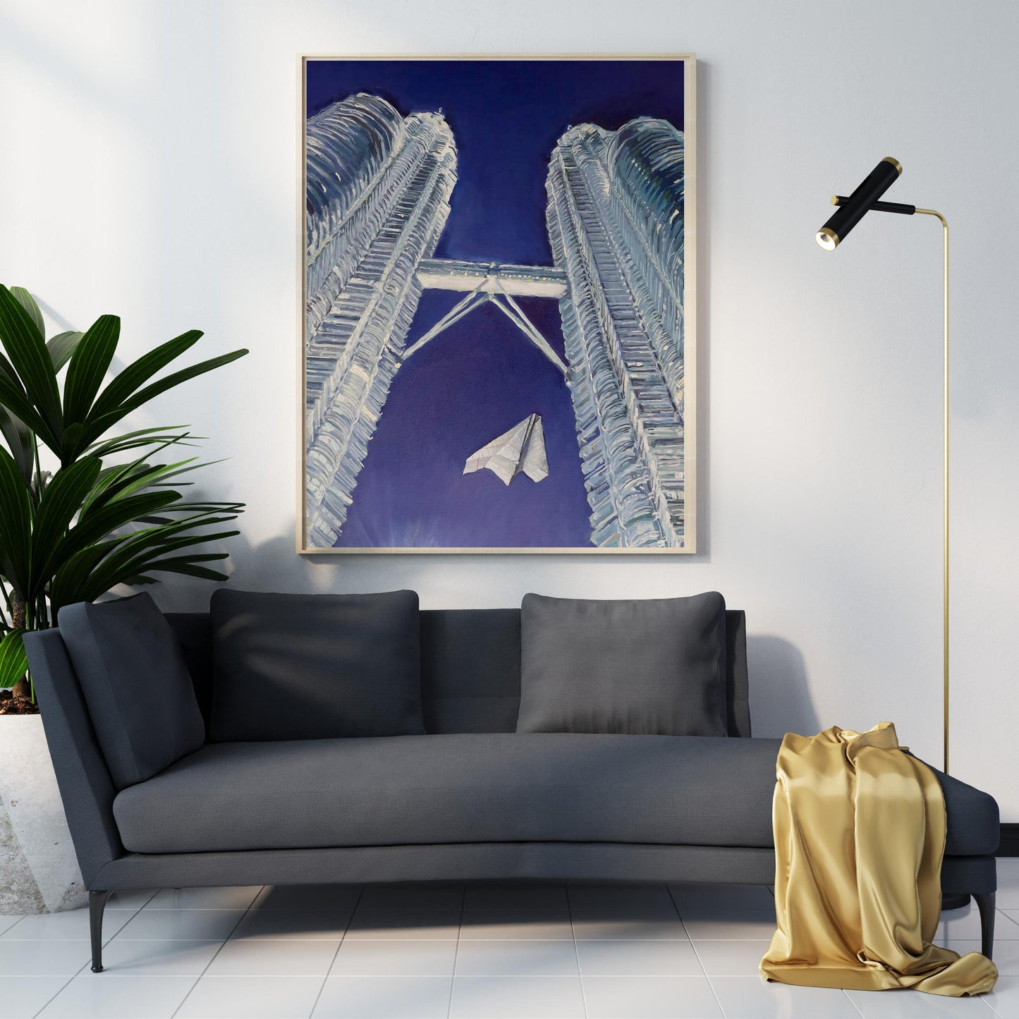 Oil painting Skyscrapers Varvarov Anatoly Viktorovich