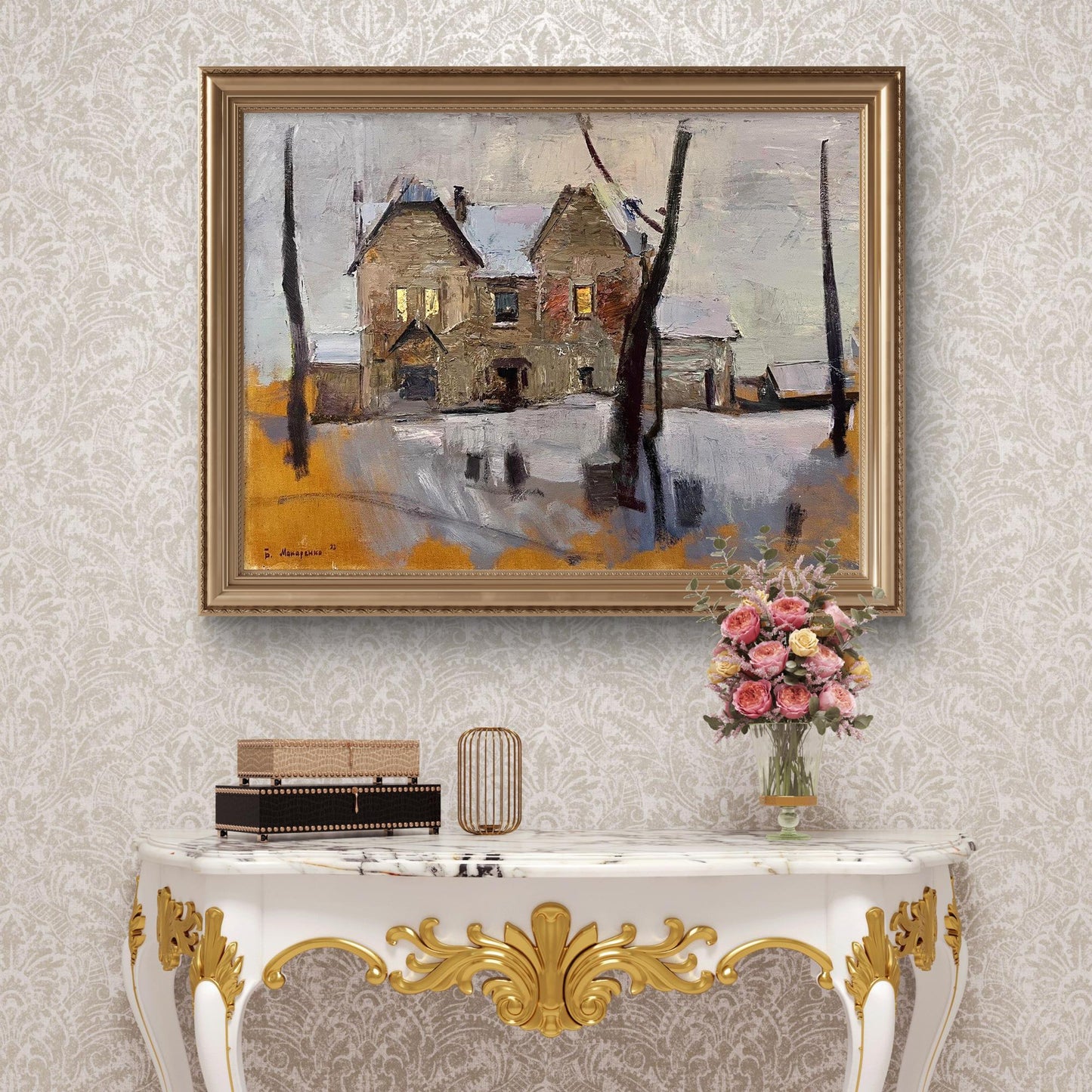 Oil painting County house Bohdan Makarenko