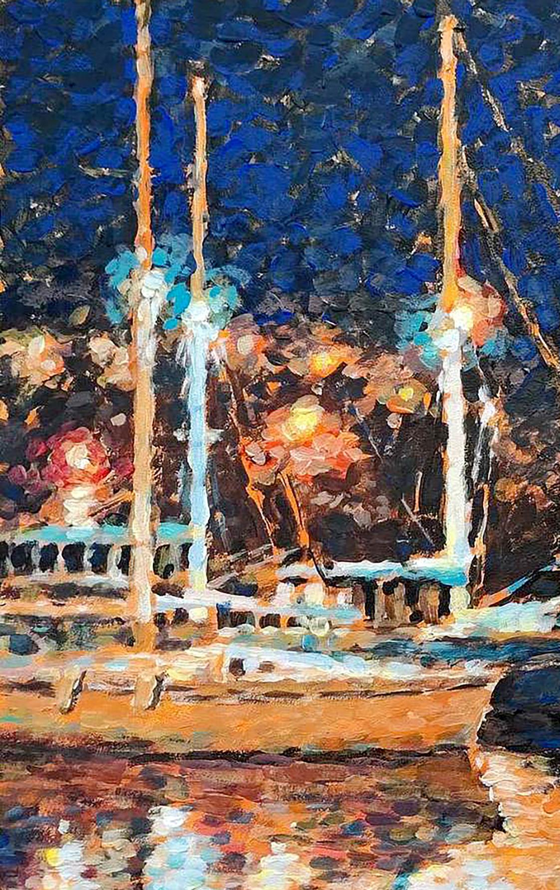 Acrylic painting Boats of the Sea Osnach Olesia